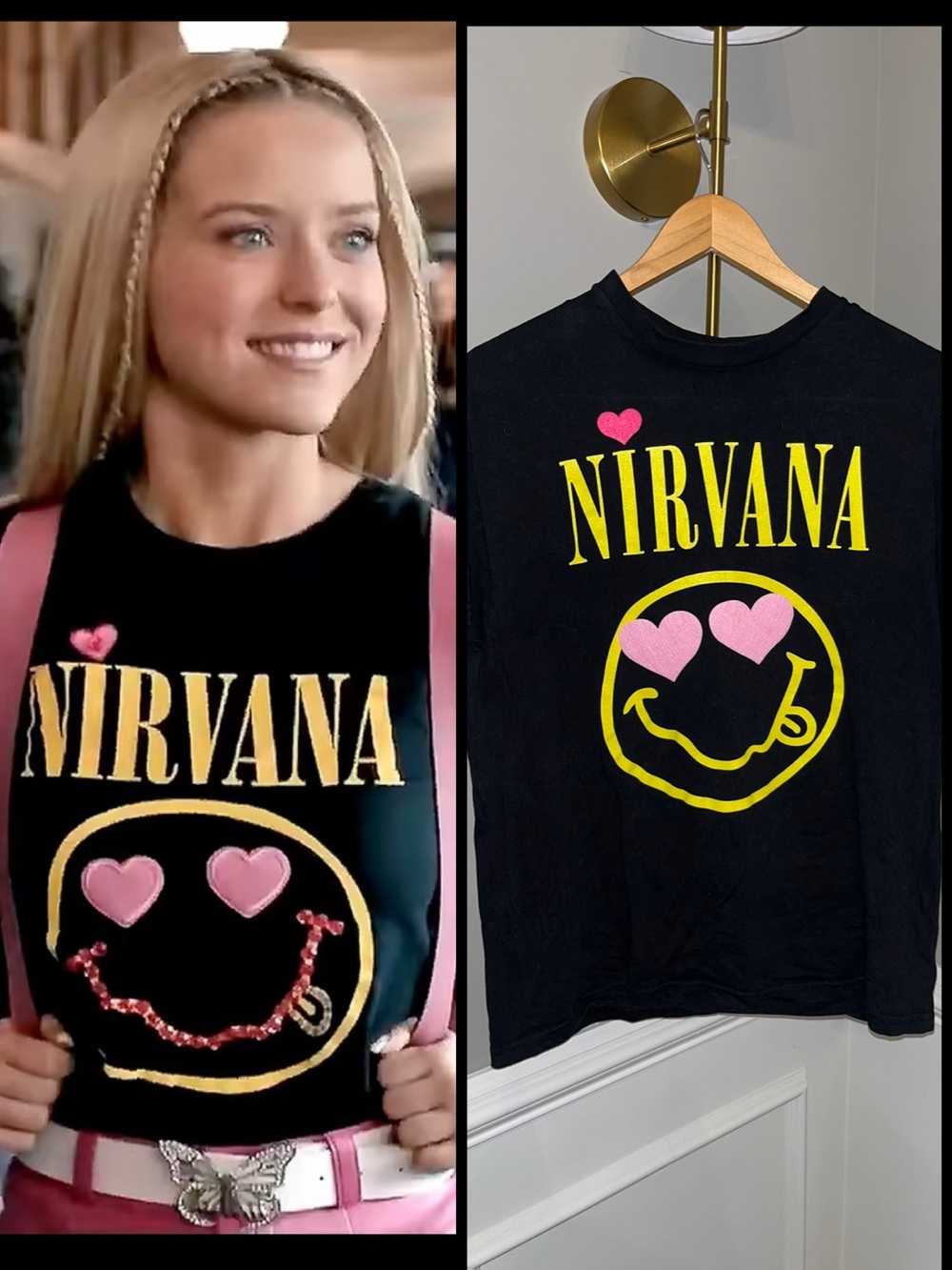 ELLE WOODS Legally Blonde Viral Nirvana Heart Eyes Band Tee! - M